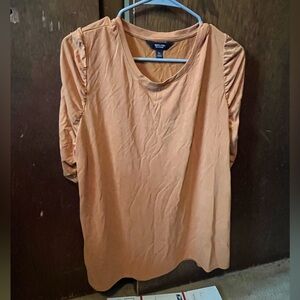Simply Vera XL Burnt Orange/Gold Mid Sleeve Shirt
